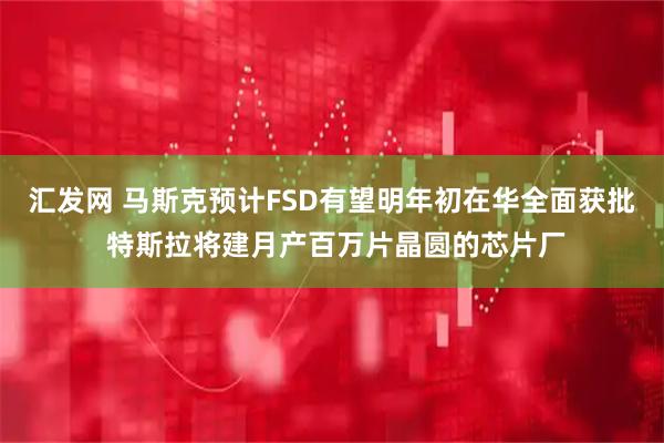 汇发网 马斯克预计FSD有望明年初在华全面获批 特斯拉将建月产百万片晶圆的芯片厂